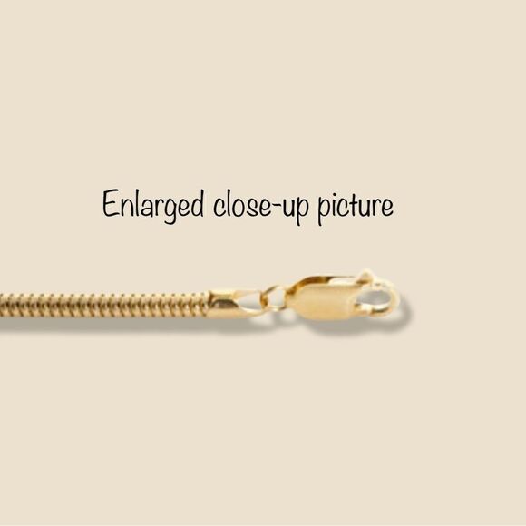 14k Solid Gold  Snake Chain Necklace | 0.7 mm Thickness  | 22” Long | Gift | - Picture 6 of 6